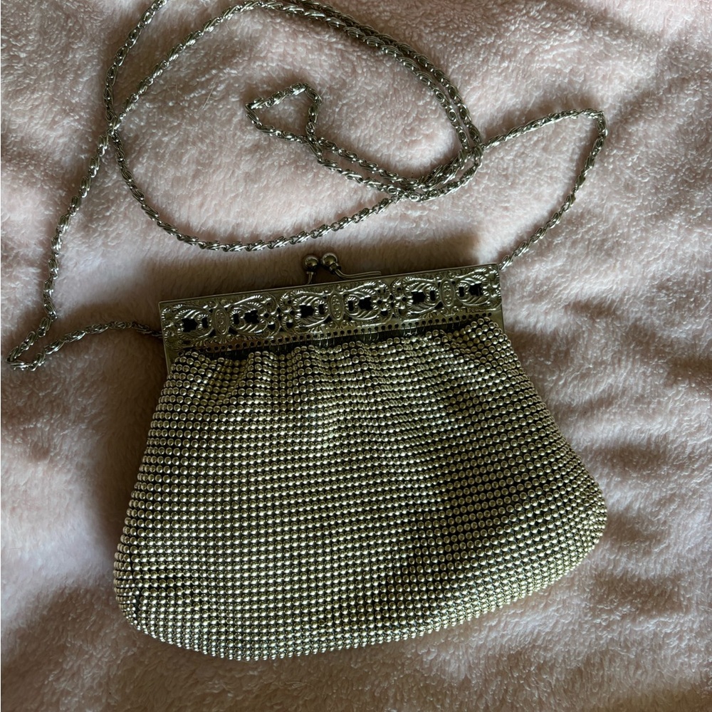 Vintage Antique Silver Metal Mesh Handbag Purse